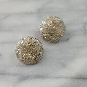 Silver Confetti Lucite Bangle Clip On Earrings Vintage